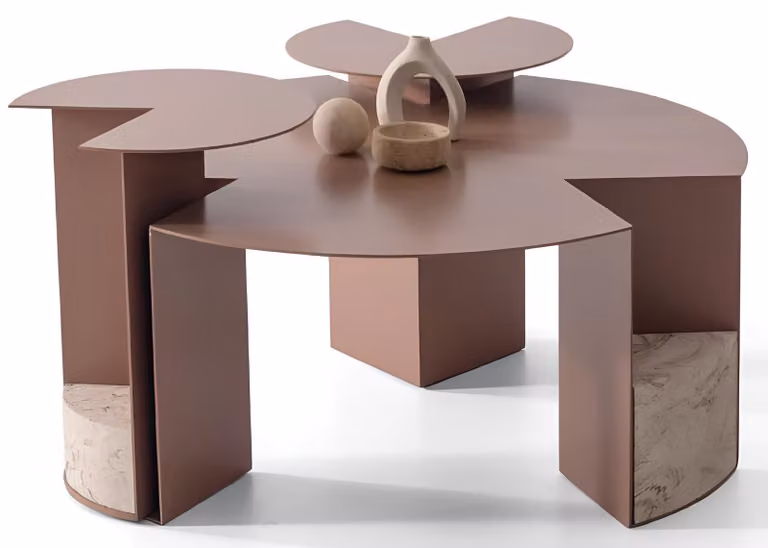 Eleganter Couchtisch mit zwei Beistelltischen und modernem Design