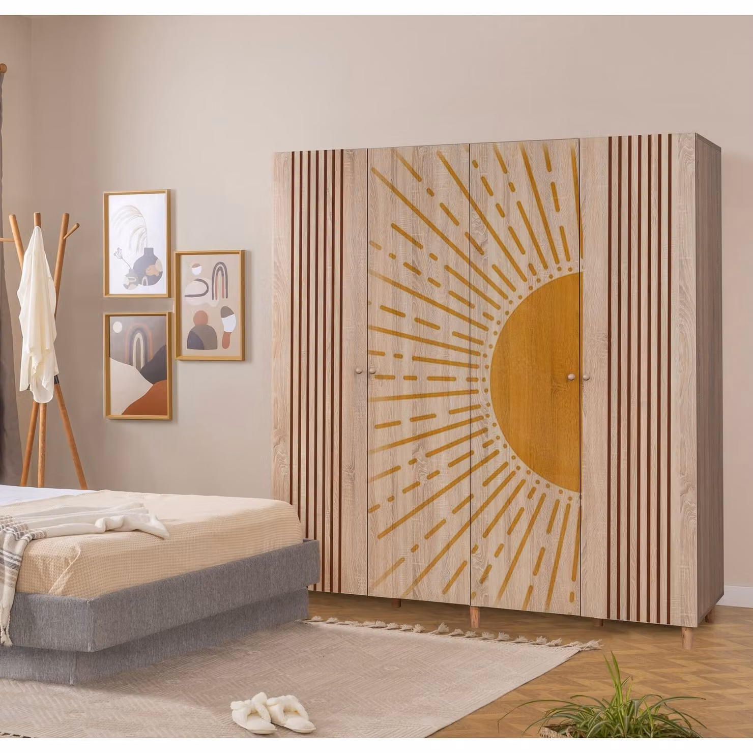 Skye Decor, Loni 4 -971, armadio, Sonomo, 100 % PANNELLI DI PARTICELLE RIVESTITI IN MELAMMINA, 180 x 52 x 192 cm
