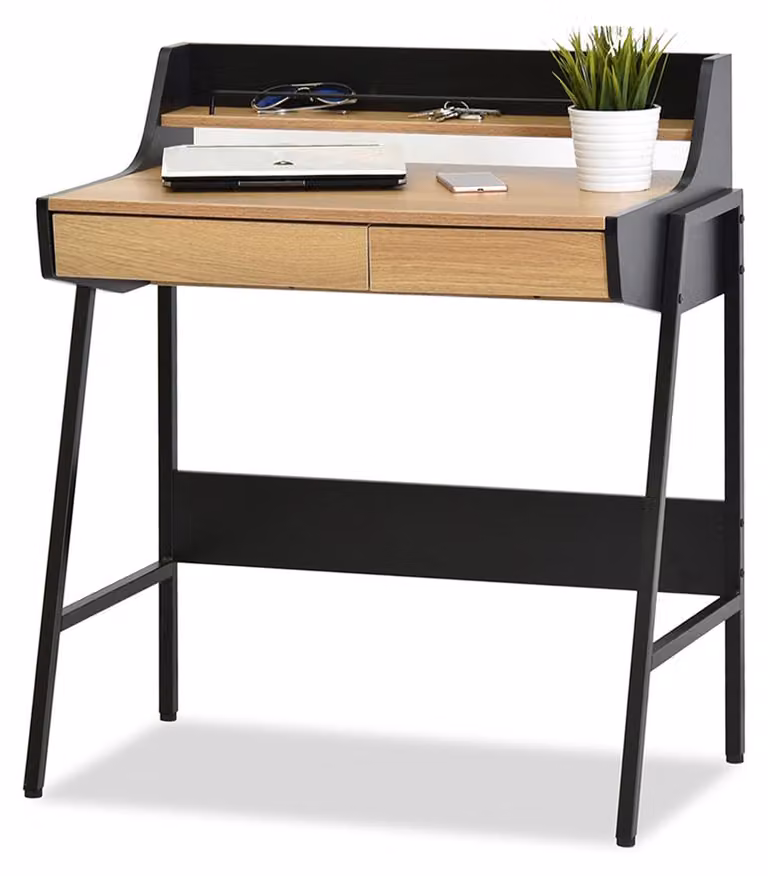 Scrivania minimalista RENO - nero / rovere sonoma