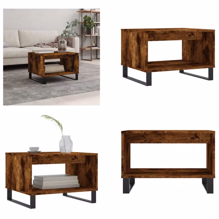 vidaXL Tavolino in rovere affumicato 60x50x40 cm in legno - Tavolino - Tavolini - Tavolino - Tavolo da divano