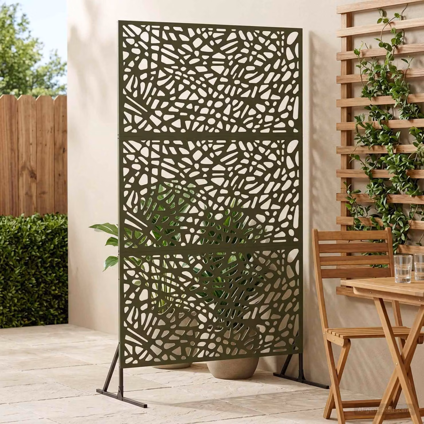 vidaXL Schermo per Privacy 100 x 50 x 180 cm Acciaio Verde Oliva