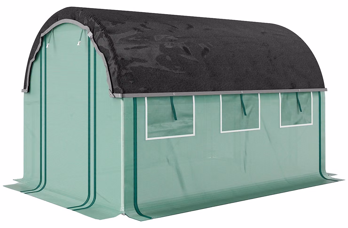 Serra in plastica con pareti scorrevoli | Colore: Verde, Nero | Dimensioni: 200x300x198 cm