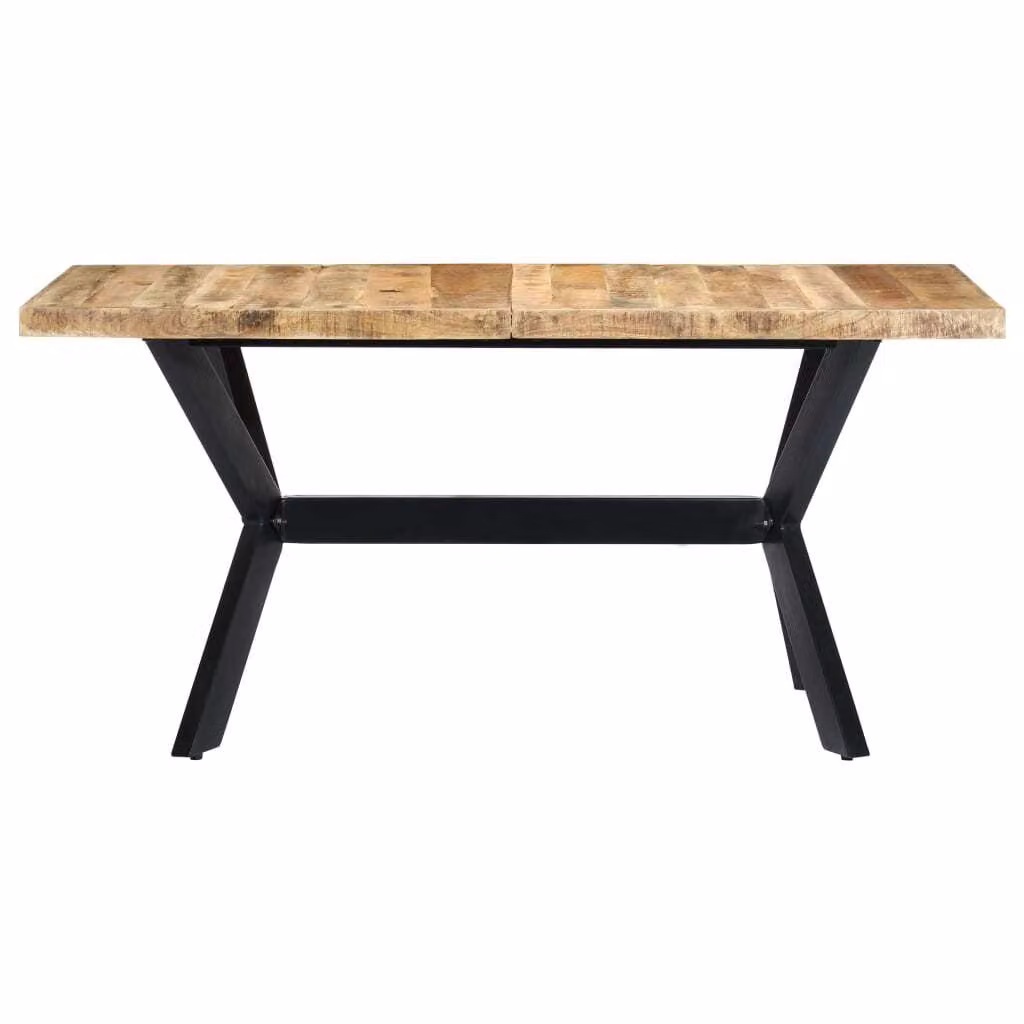 vidaXL Tavolo da pranzo 140 x 70 x 75 cm in legno massiccio di mango grezzo