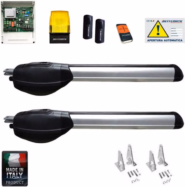 KIT AUTOMAZIONE CANCELLO ANTA BATTENTE 230V SI ADATTA A MOTORE ROGER R20 300 MM