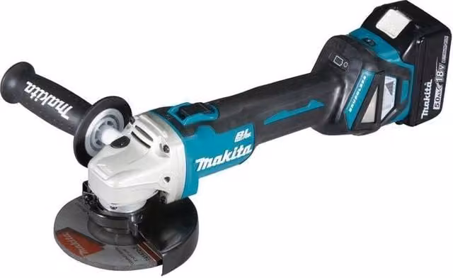 Makita DGA511RTJ Smerigliatrice angolare a batteria 18 V con motore senza spazzole, colore Nero Blu Argento