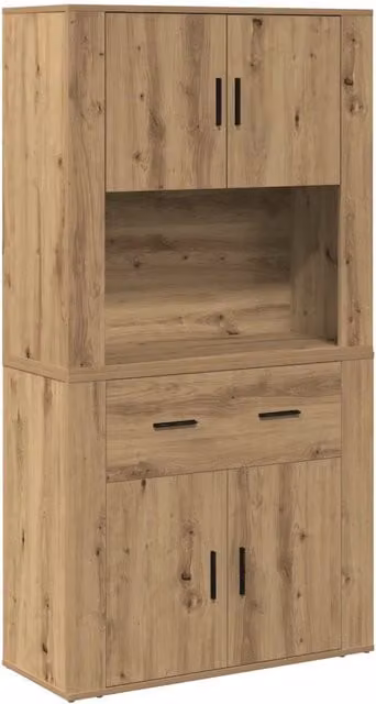 Credenza | Highboard rovere artigianale 80 x 33 x 150 cm Legno multistrato