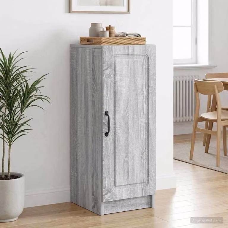 Credenza vidaXL in legno ingegnerizzato Grigio Sonoma, design moderno, L: 33 cm, P: 34,5 cm, H: 87 cm