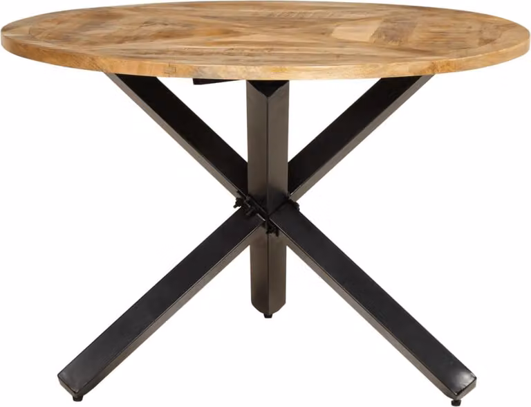 vidaXL Tavolo da pranzo Ø110x75 cm Legno di mango massiccio grezzo