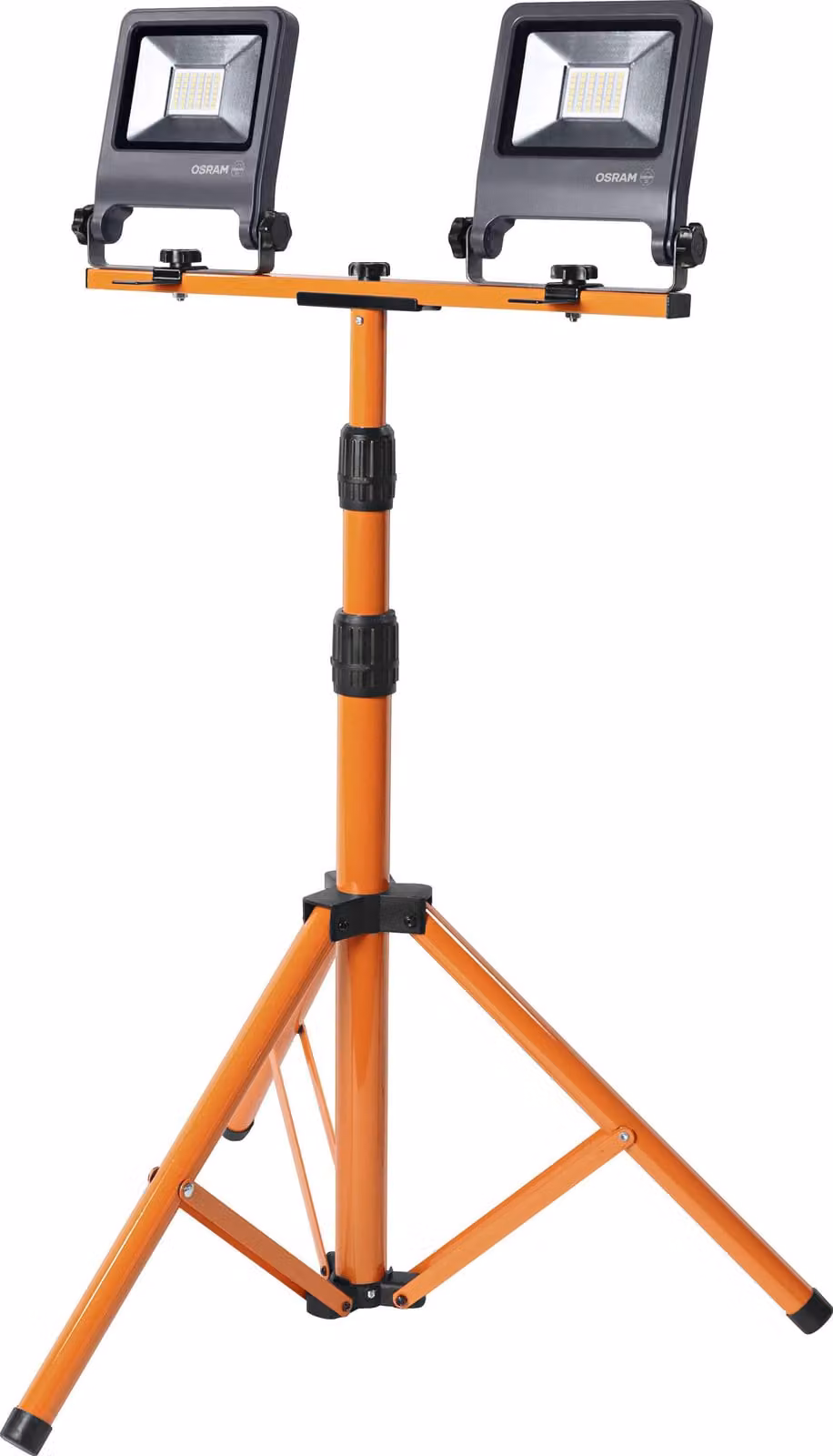 Lampada da lavoro a LED OSRAM Tripod, 60 W, 4000 K bianco freddo, 5400 lm, spina svizzera, IP65, treppiede da 1,8 m, 2 teste