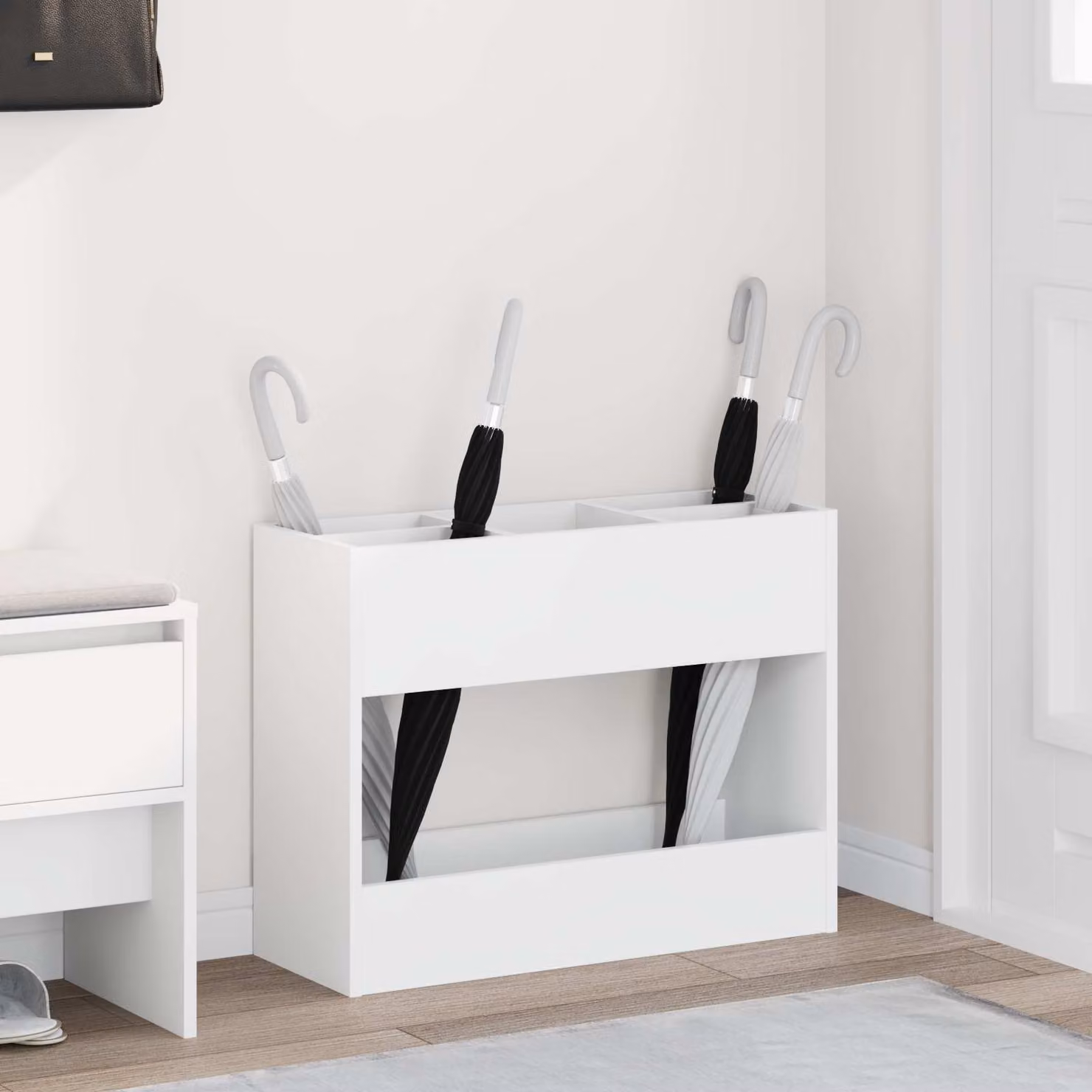 vidaXL Mobiletto Moderno Bianco in MDF per Ingresso H: 65 cm, L: 40 cm, P: 24 cm