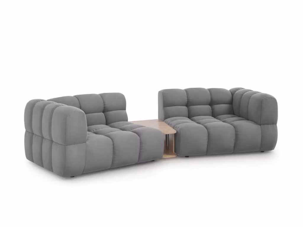Divano modulare Sky Cosmopolitan Design a 2 posti in velluto grigio L: 280 cm, P: 148 cm, H: 75 cm – 2