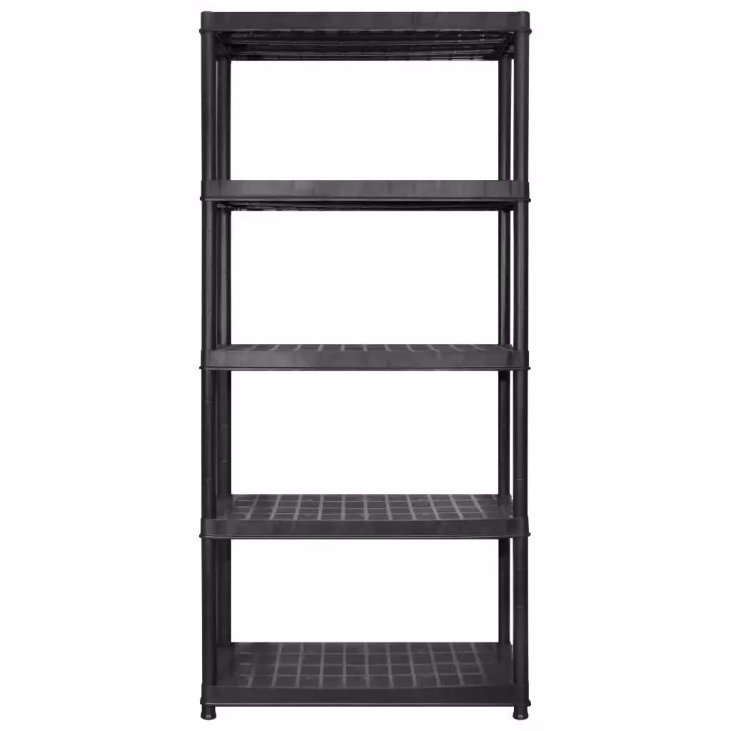 Scaffale a 5 Ripiani vidaXL in Plastica Nero L: 340 cm, P: 40 cm, H: 185 cm – 2