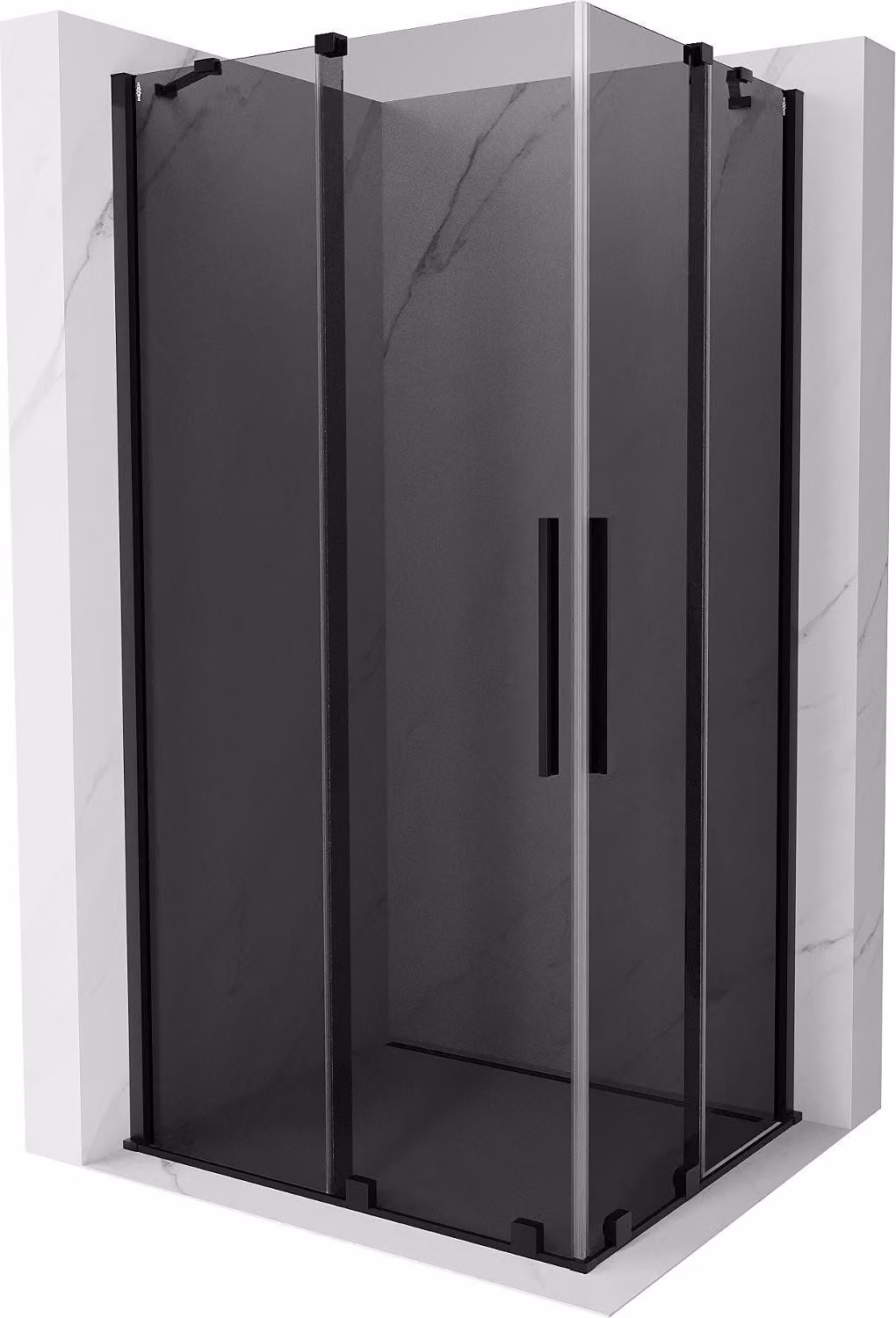 Mexen Velar Duo cabina doccia scorrevole 90 x 80 cm, grafite, nera - 871-090-080-42-70