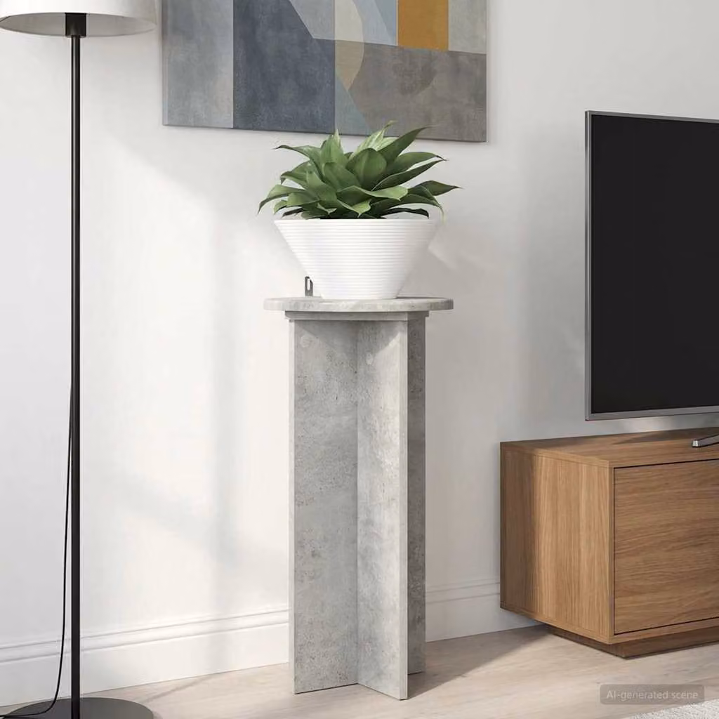 Set di 2 supporti per piante vidaXL in stile moderno, colore grigio cemento, L/P/H: 29,5 x 29,5 x 60 cm