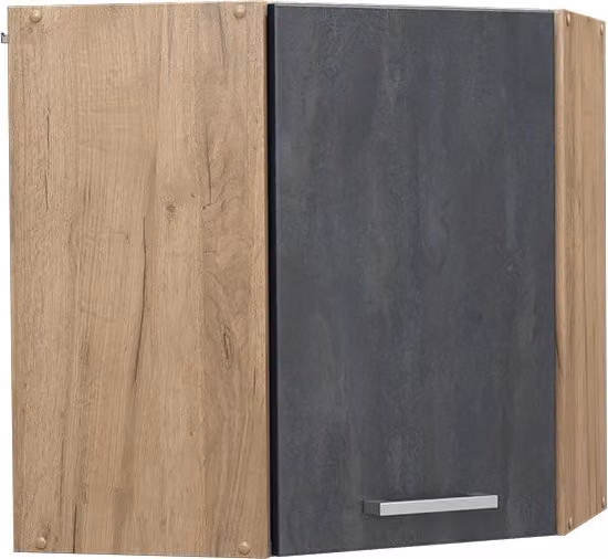 Mobile angolare da cucina Vicco R-Line moderno in finitura opaca nero e rovere con ante a battente L/P/H: 57 x 31 x 60 cm
