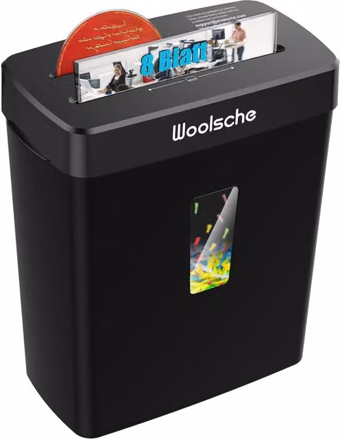 Distruggi documenti Aosom Italy con taglio incrociato, cestello estraibile e funzionamento silenzioso, Nero, L: 31 cm, P: 16,4 cm, H: 38 cm – 1