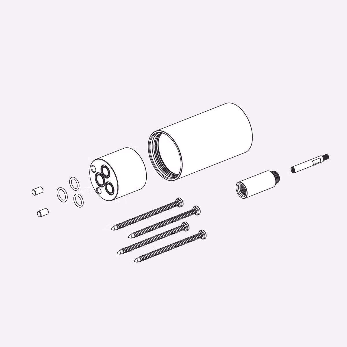 Herzbach LOGIC PLUS Prolunga per miscelatore a leva 30 mm in rame e acciaio