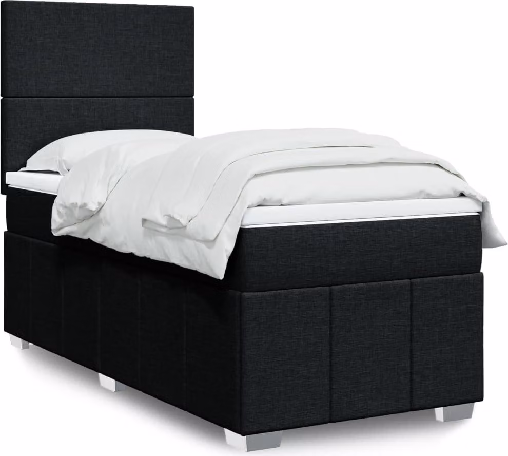 Maison Exclusive - Letto boxspring con materasso nero 90x200 cm Tessuto