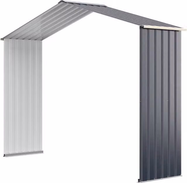 Kit di estensione Design Mania per capanno degli attrezzi da giardino in acciaio, colore grigio, L/P/H: 277 x 64 x 202 cm