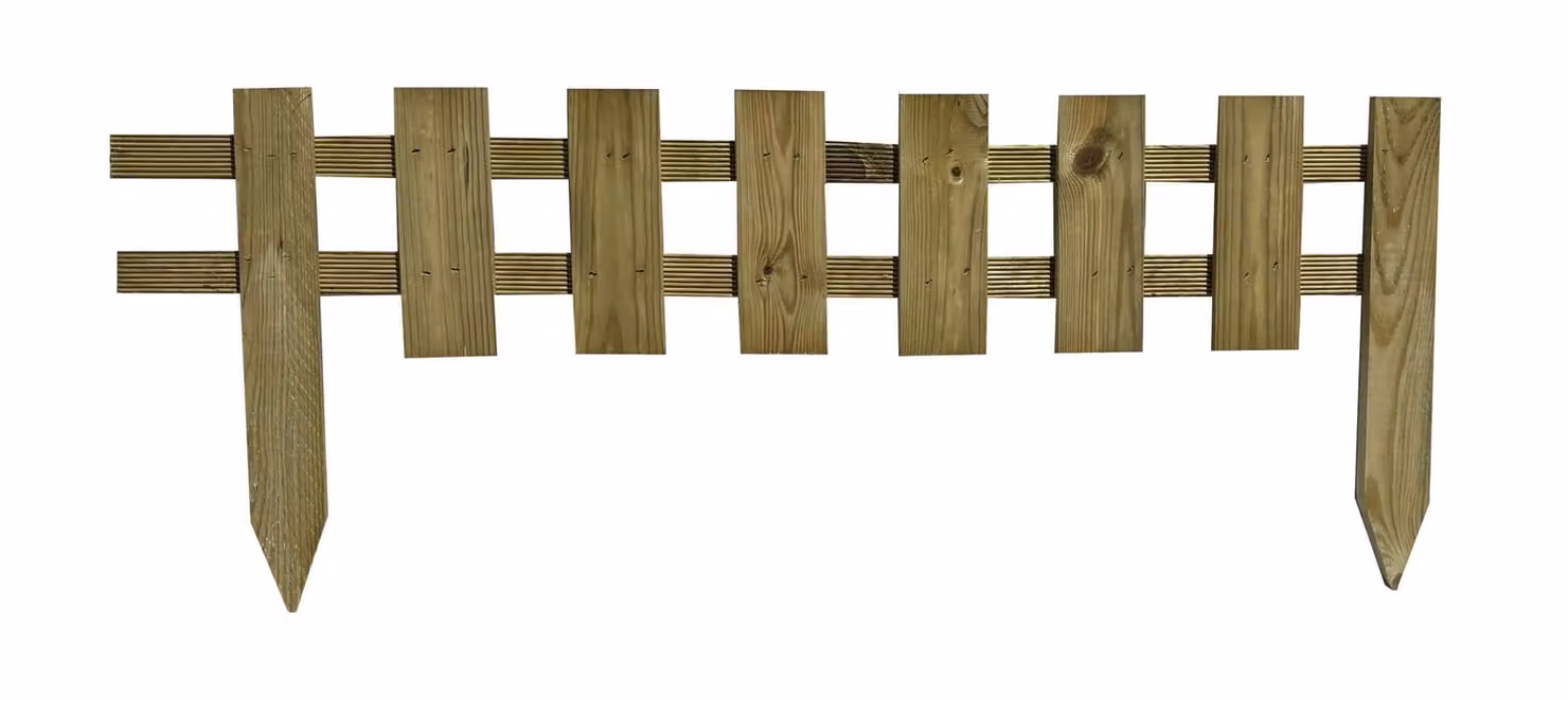 Recinzione da giardino 102x40x2,5 cm - Recinzione a pannelli - Recinzione decorativa - Recinzione a pannelli verticali - Recinzione in listelli - Recinzione a paletti - Recinzione decorativa - Recinzione in legno di pino per delimitare - Confezione da 10