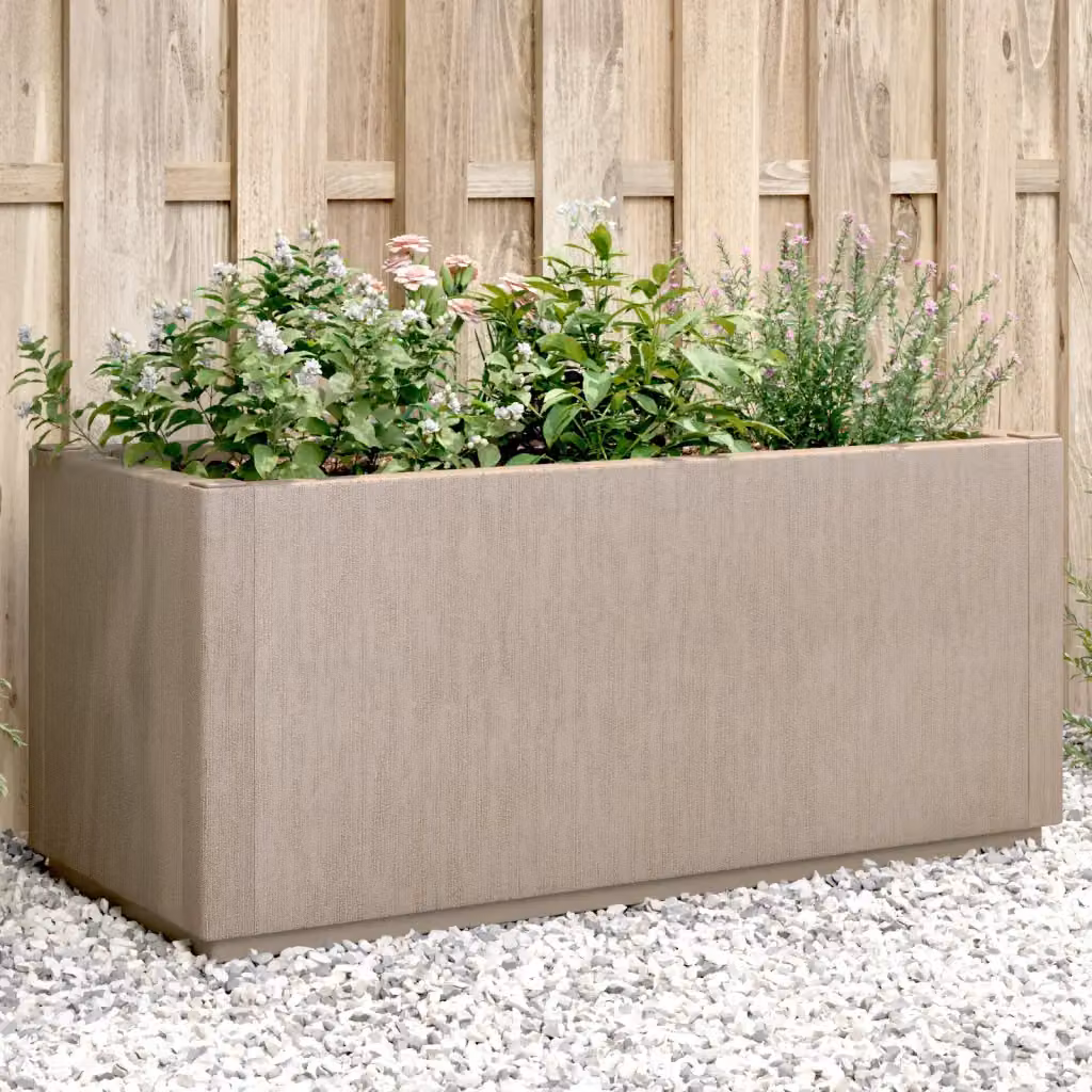 vidaXL Fioriera in plastica marrone chiaro per giardino ornamentale o orto