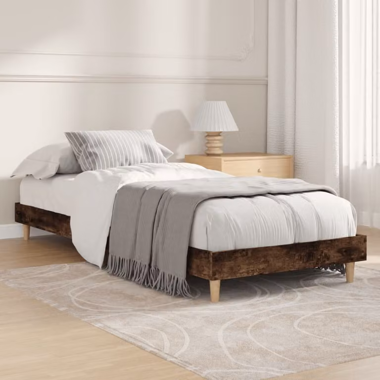 The Living Store struttura letto in rovere fumé 75x190 cm materiale a base di legno