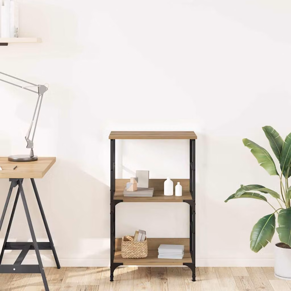 Libreria a parete vidaXL in legno multistrato color marrone, L 50 cm x P 33 cm x H 82 cm