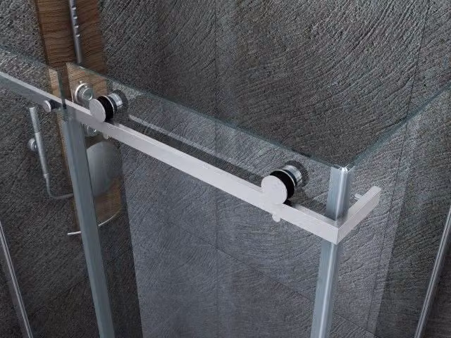 Box doccia rettangolare in cristallo trasparente con due pareti fisse e porta scorrevole, spessore 8 mm, L: 100 cm, P: 70 cm, H: 195 cm – 2