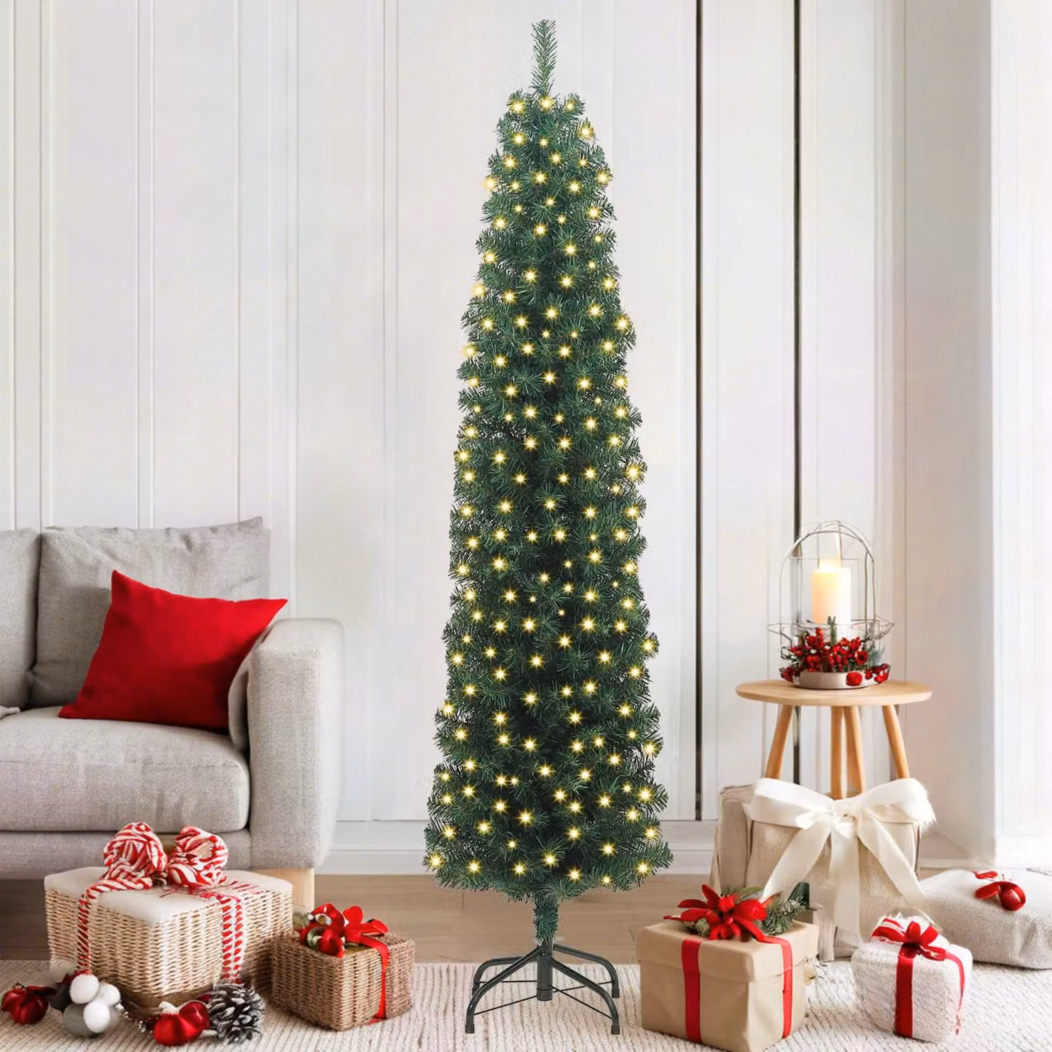 vidaXL Albero di Natale artificiale con 300 LED Verde 180 cm