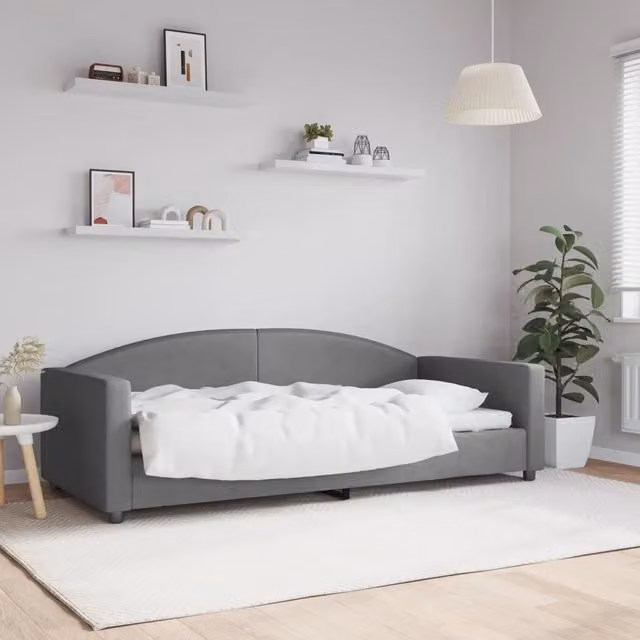 Letto da giorno moderno vidaXL in tessuto grigio – 1