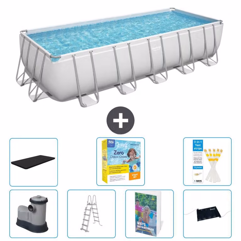 Bestway Power Steel, piscina rettangolare - 640x274x132 cm - 6 pezzi, modello S582