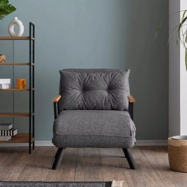 Poltroncina Keoni, Poltrona Reclinabile, 60x78x78h cm Grigio Scuro