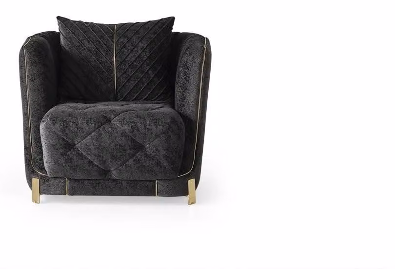 Sessel Club Lounge Designer Lehn Moderne Sessel 1 Sitzer Polster Schwarz