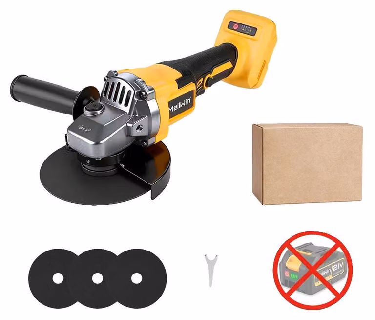 Smerigliatrice angolare, motore brushless, velocità regolabile, nessuna batteria