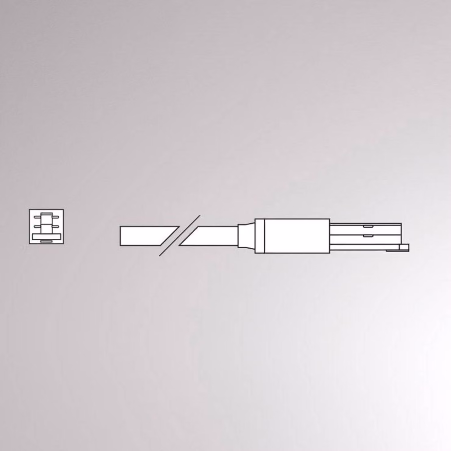 Molto Luce Alimentazione finale per guida Volare Cavo 2m bianco Kabelendeinspeisung, Bianco / Opale, Metallo, Sistema a binario