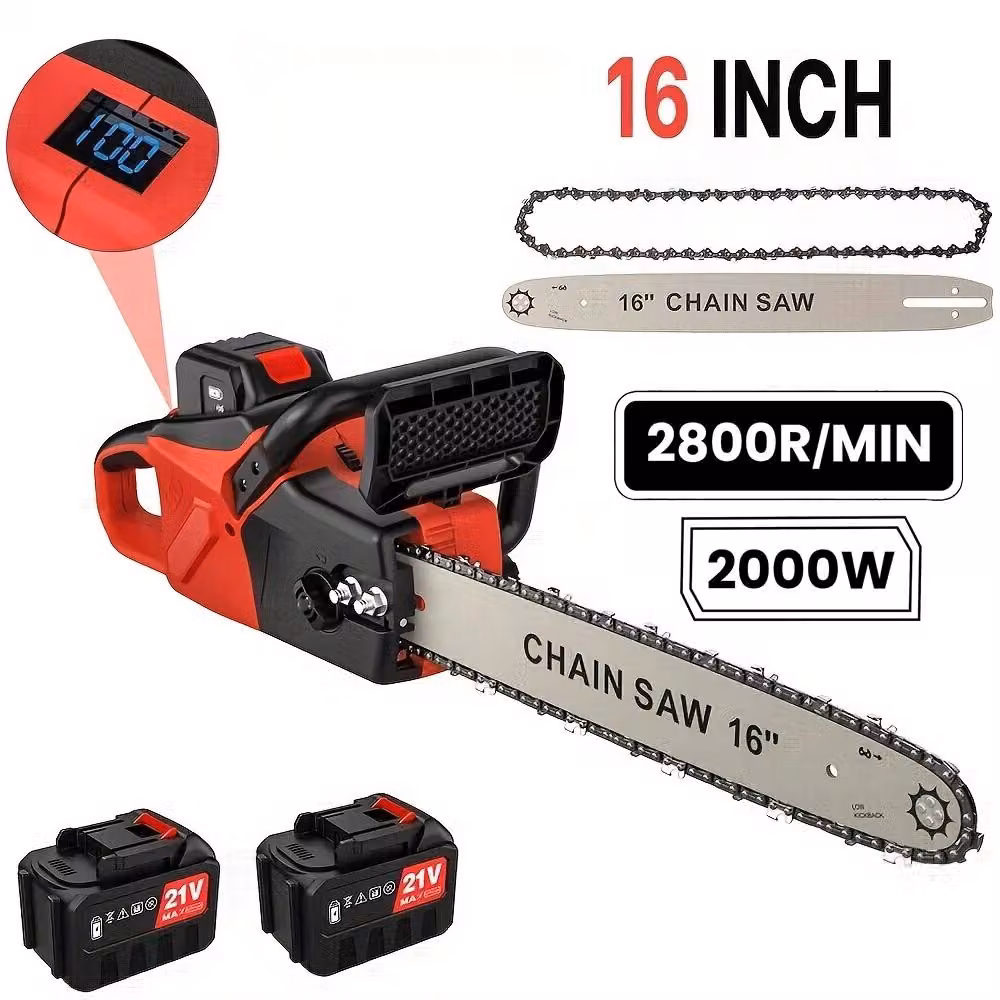 Troncatrice a batteria - 40 cm - Motore brushless - Lubrificazione automatica della catena - Senza fili - 2 batterie - Marca: Rot 3