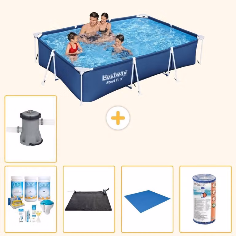 Bestway Steel Pro, piscina rettangolare - 300x201x66 cm - 6 pezzi - Modello S22079