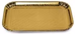 Set di 3 vassoi monouso rettangolari in cartone color oro EASY BAKE 19x28 cm