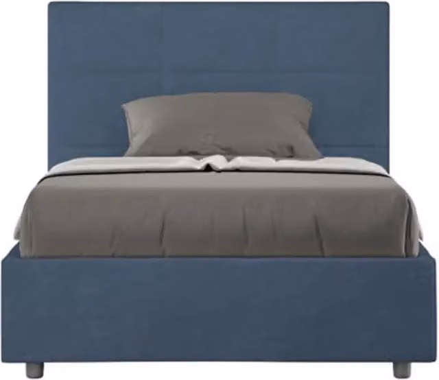 Letto contenitore una piazza e mezza Mika Ityhome imbottito in microfibra blu L: 122 cm, P: 210 cm, H: 135 cm