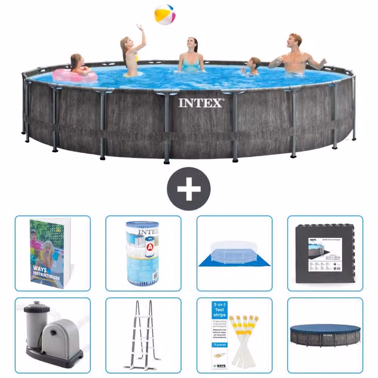 Struttura per piscina a forma di prisma - 549x122 cm - composta da 7 elementi - modello S563