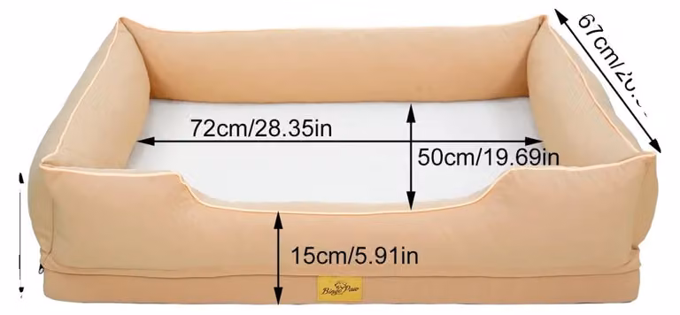 Cuccia per cani, rivestimento impermeabile, coprimento removibile, grande, color beige e giallo