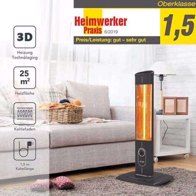 Stufa da esterno elettrica - Riscaldamento a pavimento con telecomando - Tecnologia a infrarossi a fibra di carbonio - Copertura di 20 m²