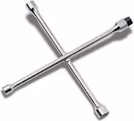 Chiave a croce USAG 272 CA per dadi ruote veicoli industriali con 3 bocche esagonali 24x27x32 mm e quadro maschio da 3/4 pollici intercambiabile, colore nero e argento