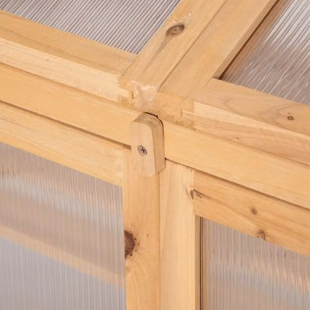 Mini Serra da Giardino in Legno 70x50x120 cm con Ripiani, Doppia Porta e Copertura Trasparente