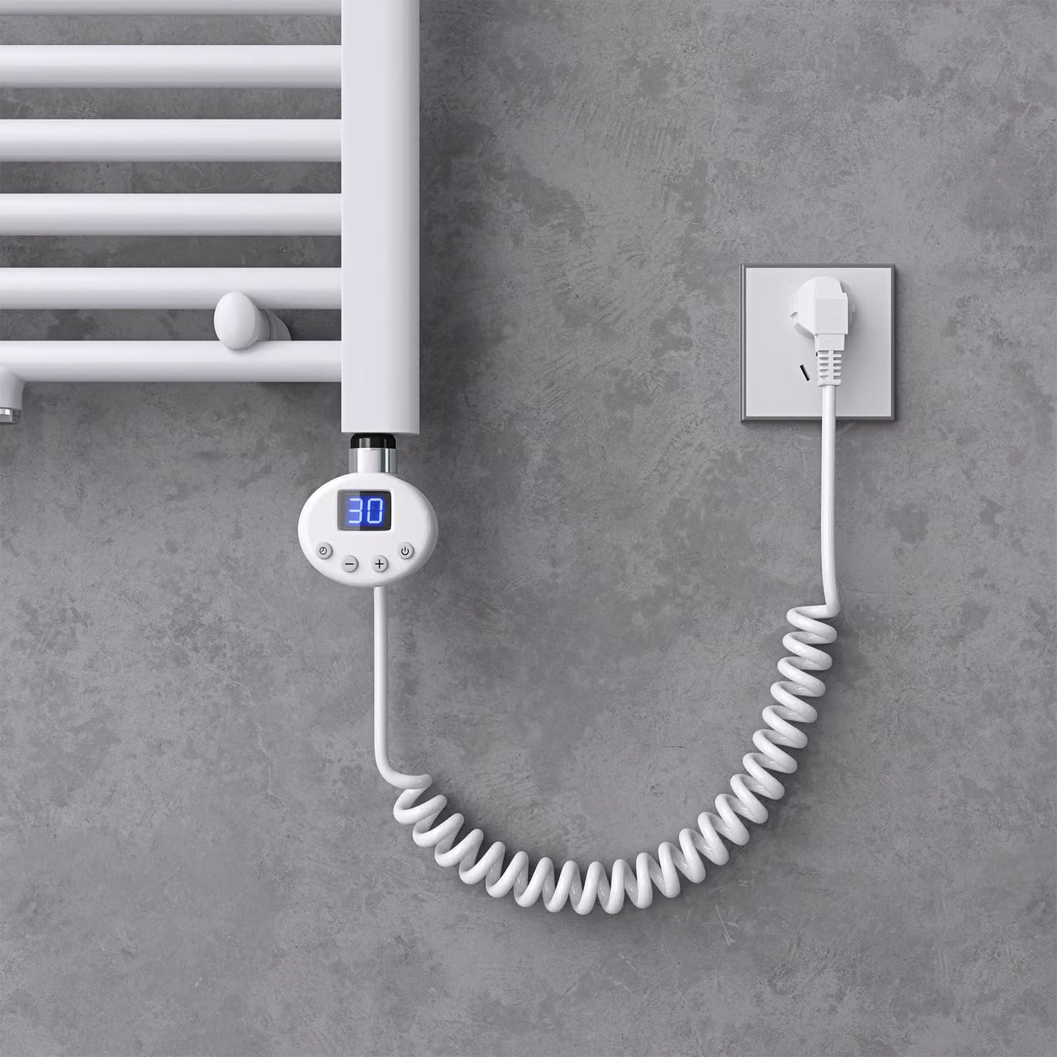 doporro Elemento Riscaldante per Acqua Acciaio Inox, Elemento Elettrica per Radiatori da bagno 600 W concon Display LCD