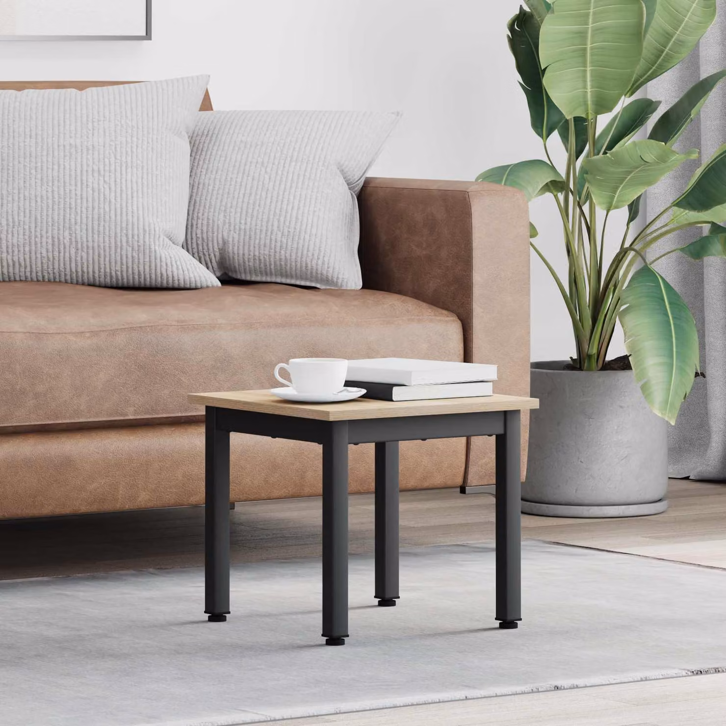 Tavolino da salotto moderno vidaXL in legno e metallo, L/P/H: 40 x 40 x 36 cm