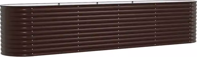 Fioriere | Cassetta per fiori | Letto Rialzato Marrone 400 x 80 x 81 cm Acciaio