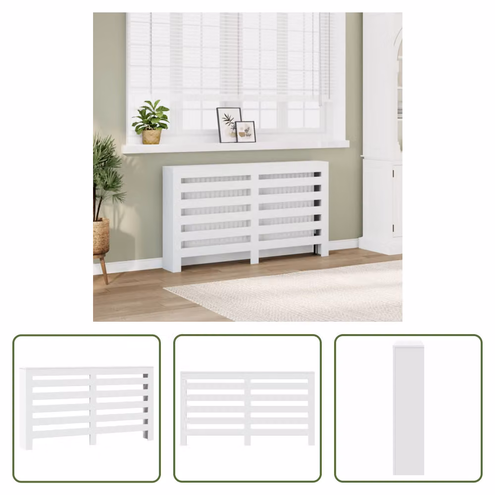 The Living Store Rivestimento per radiatori Bianco 149x20x82 cm Materiale a base di legno