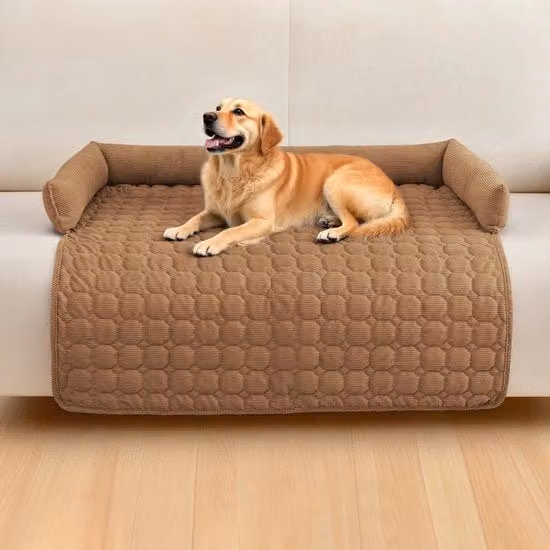 Cuscino per cani Koordkoffie marrone in cotone e pile, lavabile in lavatrice, L/P: 75 x 75 cm