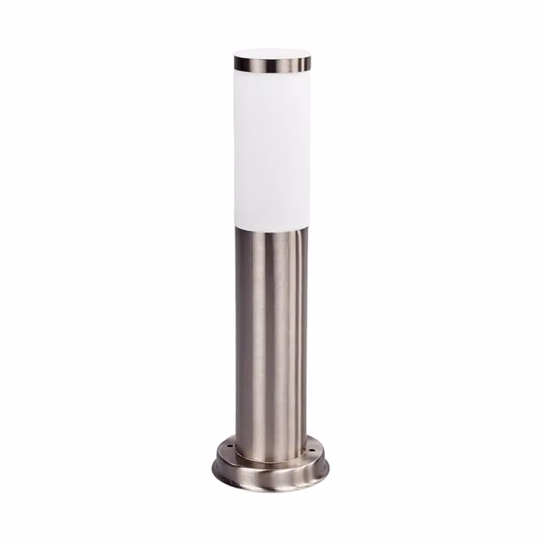 Lampada da piedistallo Lindby Kristof, acciaio inox, altezza 45 cm, E27